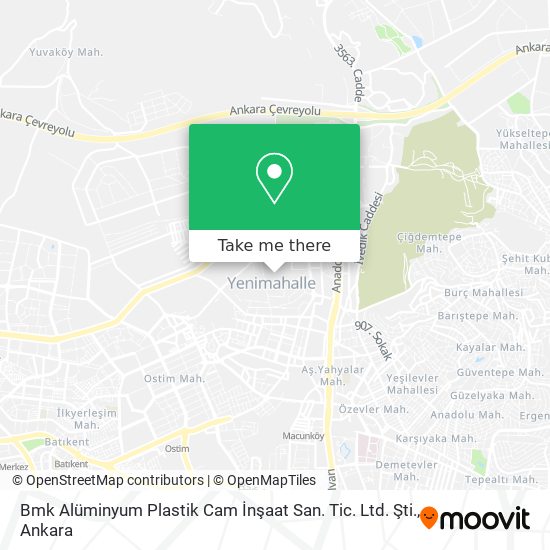 Bmk Alüminyum Plastik Cam İnşaat San. Tic. Ltd. Şti. map