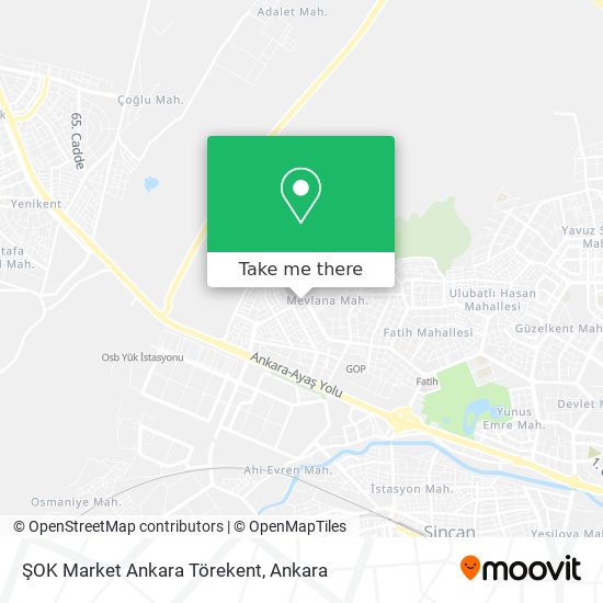 ŞOK Market Ankara Törekent map