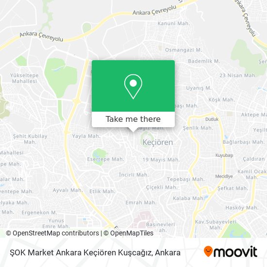 ŞOK Market Ankara Keçiören Kuşcağız map