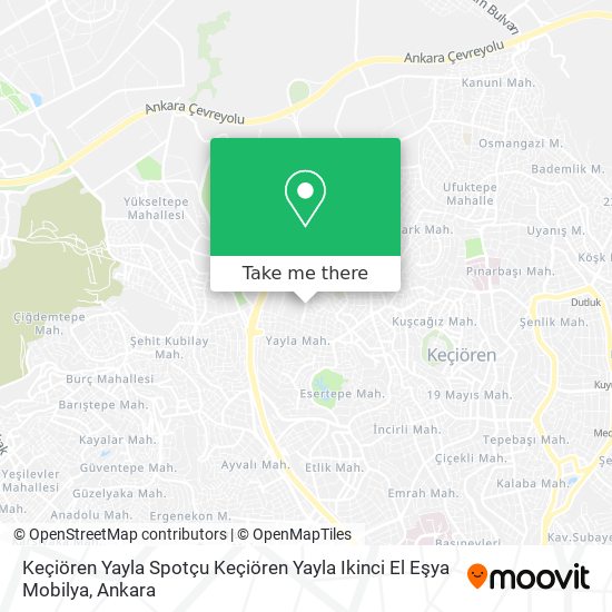 Keçiören Yayla Spotçu Keçiören Yayla Ikinci El Eşya Mobilya map
