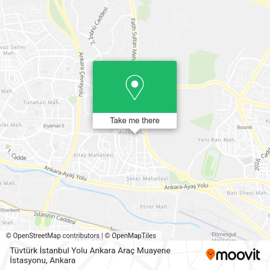 Tüvtürk İstanbul Yolu Ankara Araç Muayene İstasyonu map