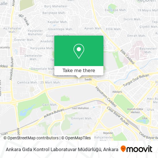 Ankara Gıda Kontrol Laboratuvar Müdürlüğü map