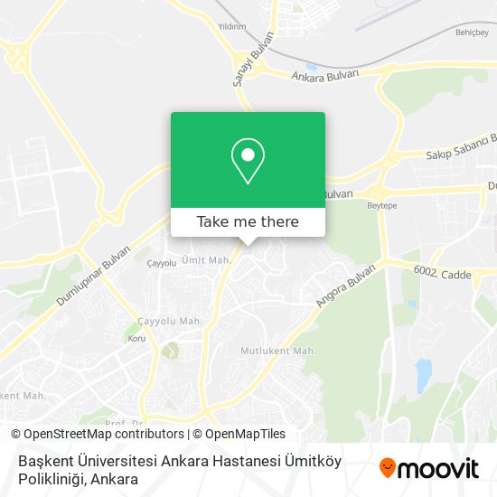 Başkent Üniversitesi Ankara Hastanesi Ümitköy Polikliniği map