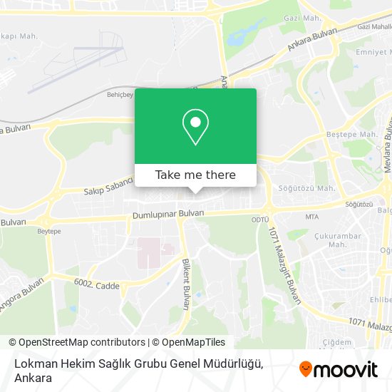 Lokman Hekim Sağlık Grubu Genel Müdürlüğü map