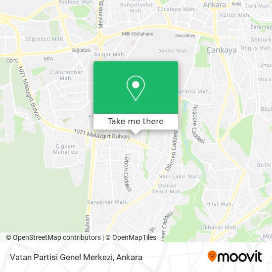 Vatan Partisi Genel Merkezi map