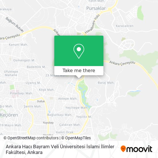 Ankara Hacı Bayram Veli Üniversitesi İslami İlimler Fakültesi map