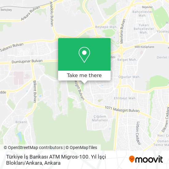 Türkiye İş Bankası ATM Migros-100. Yıl İşçi Blokları / Ankara map