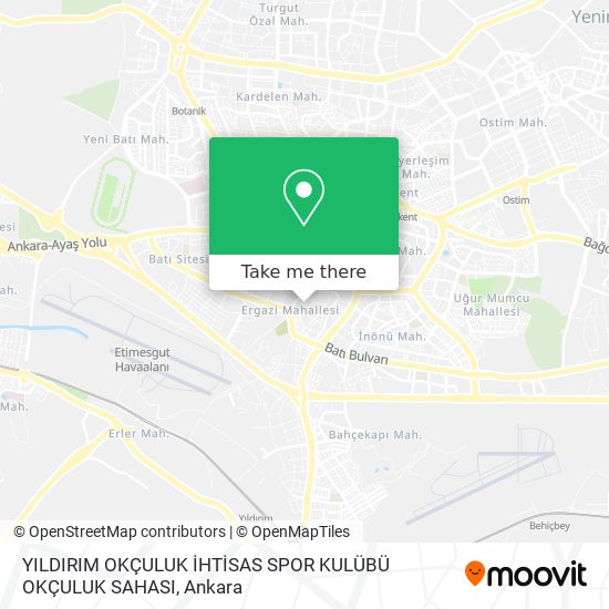 YILDIRIM OKÇULUK İHTİSAS SPOR KULÜBÜ OKÇULUK SAHASI map