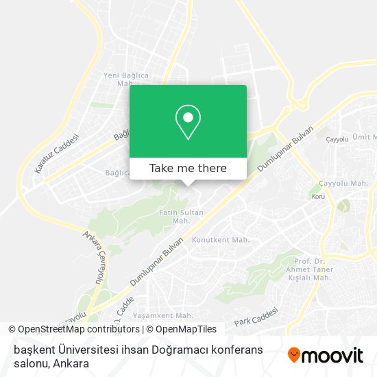 başkent Üniversitesi ihsan Doğramacı  konferans salonu map