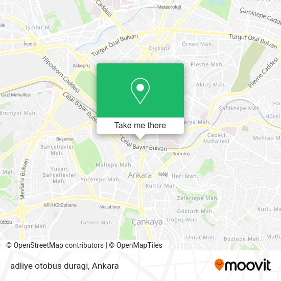 adliye otobus duragi map