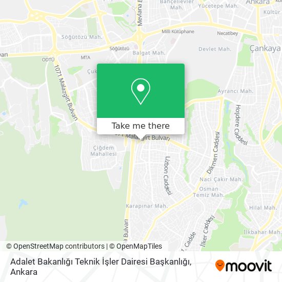 Adalet Bakanlığı Teknik İşler Dairesi Başkanlığı map