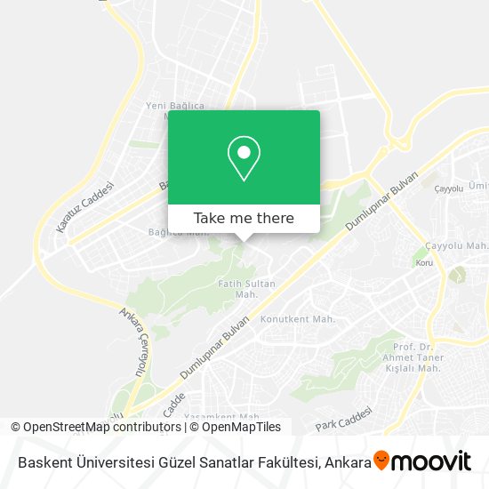 Baskent Üniversitesi Güzel Sanatlar Fakültesi map