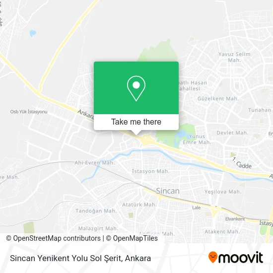 Sincan Yenikent Yolu Sol Şerit map