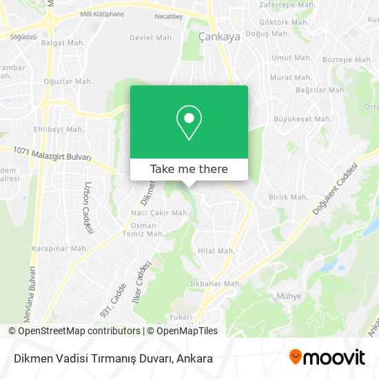 Dikmen Vadisi Tırmanış Duvarı map