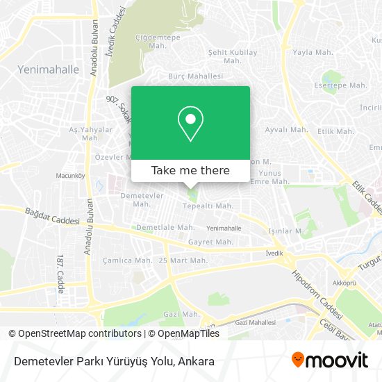 Demetevler Parkı Yürüyüş Yolu map