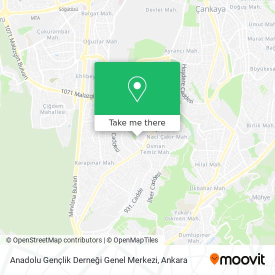 Anadolu Gençlik Derneği Genel Merkezi map
