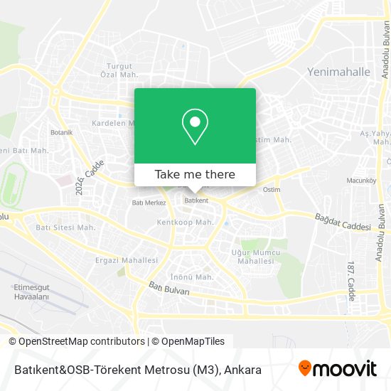 Batıkent&OSB-Törekent Metrosu (M3) map
