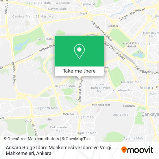 Ankara Bölge İdare Mahkemesi ve İdare ve Vergi Mahkemeleri map