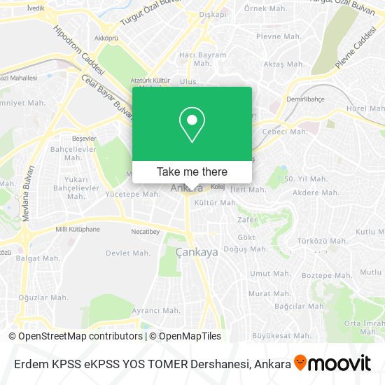 Erdem KPSS eKPSS YOS TOMER Dershanesi map