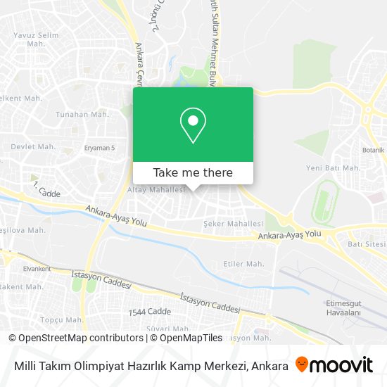 Milli Takım Olimpiyat Hazırlık Kamp Merkezi map
