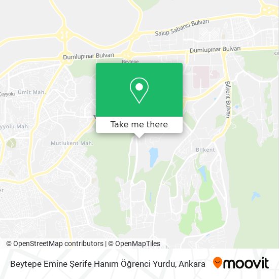 Beytepe Emine Şerife Hanım Öğrenci Yurdu map