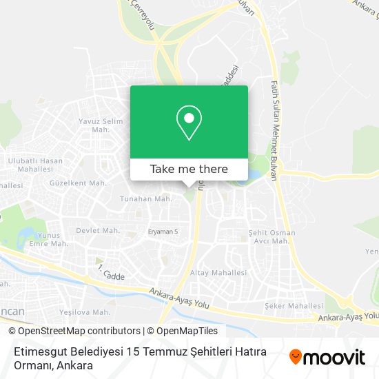 Etimesgut Belediyesi 15 Temmuz Şehitleri Hatıra Ormanı map