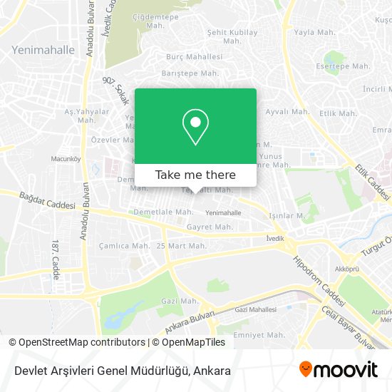 Devlet Arşivleri Genel Müdürlüğü map