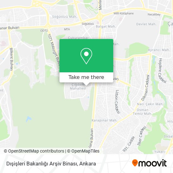 Dışişleri Bakanlığı Arşiv Binası map