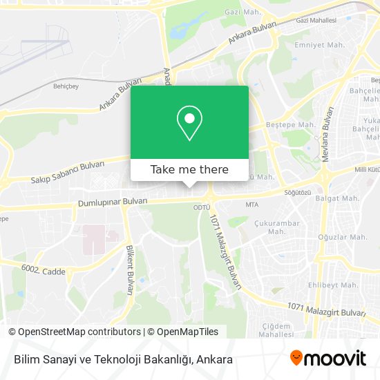 Bilim Sanayi ve Teknoloji Bakanlığı map