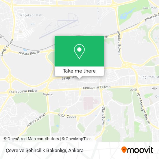 Çevre ve Şehircilik Bakanlığı map