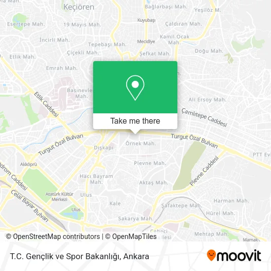 T.C. Gençlik ve Spor Bakanlığı map