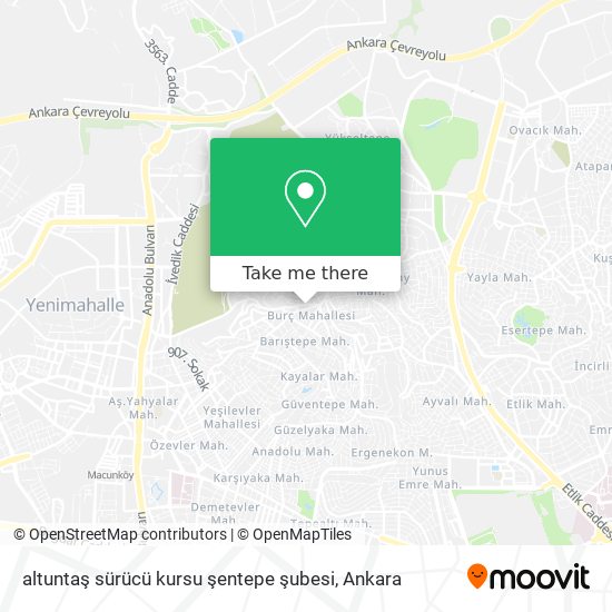 altuntaş sürücü kursu şentepe şubesi map