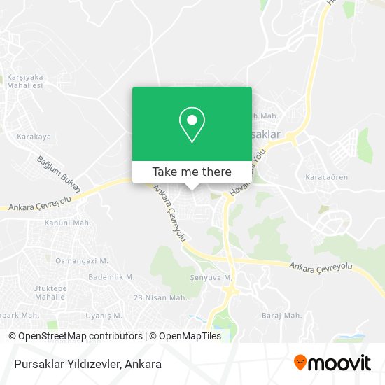 Pursaklar Yıldızevler map
