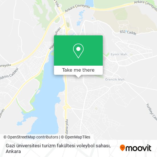 Gazi üniversitesi turizm fakültesi voleybol sahası map