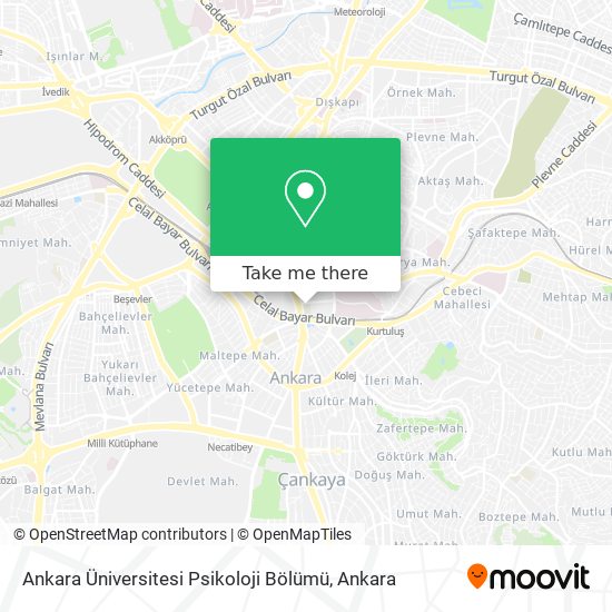 Ankara Üniversitesi Psikoloji Bölümü map
