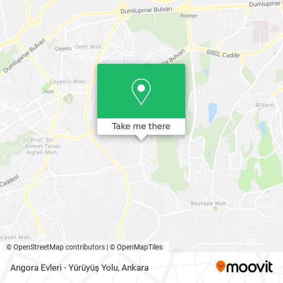 Angora Evleri - Yürüyüş Yolu map