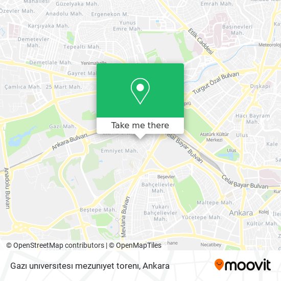 Gazı unıversıtesı mezunıyet torenı map