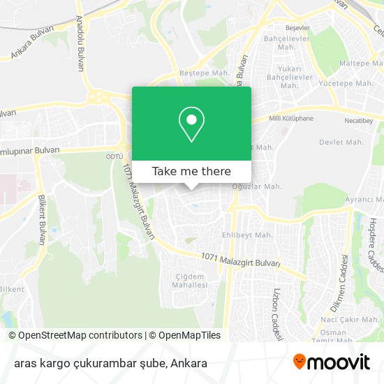 aras kargo çukurambar şube map