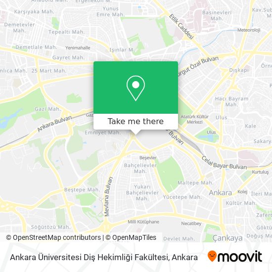 Ankara Üniversitesi Diş Hekimliği Fakültesi map