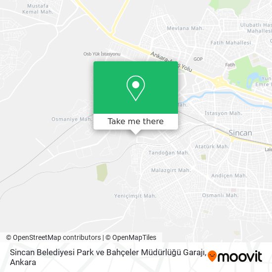 Sincan Belediyesi Park ve Bahçeler Müdürlüğü Garajı map