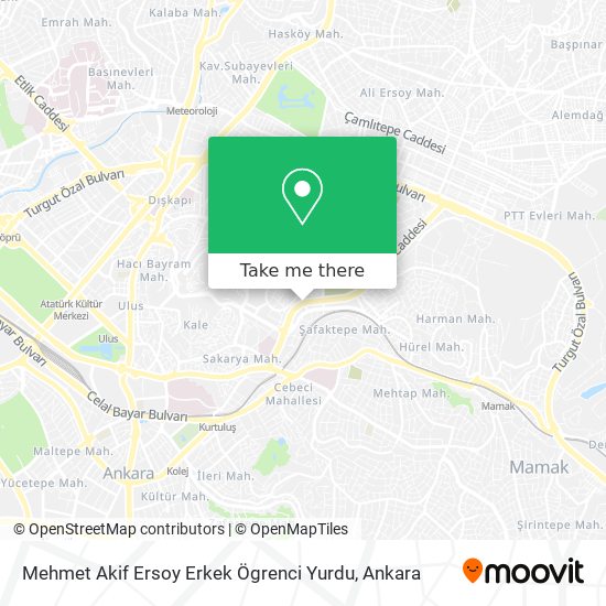 Mehmet Akif Ersoy Erkek Ögrenci Yurdu map