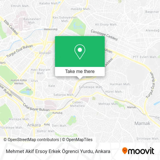 Mehmet Akif Ersoy Erkek Ögrenci Yurdu map