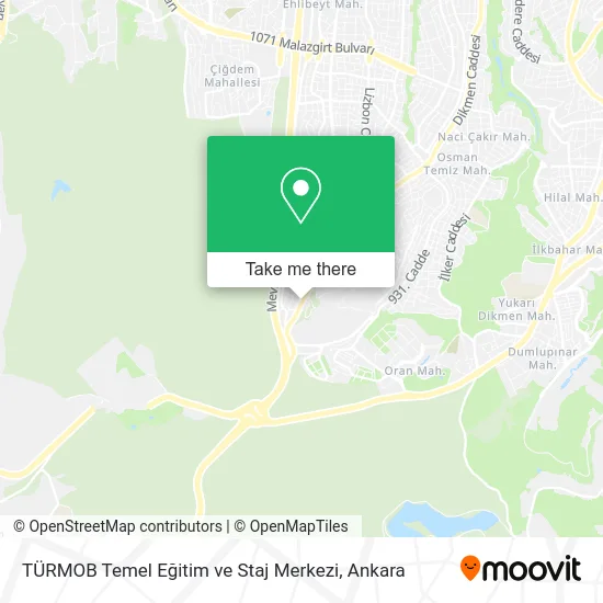 TÜRMOB Temel Eğitim ve Staj Merkezi map