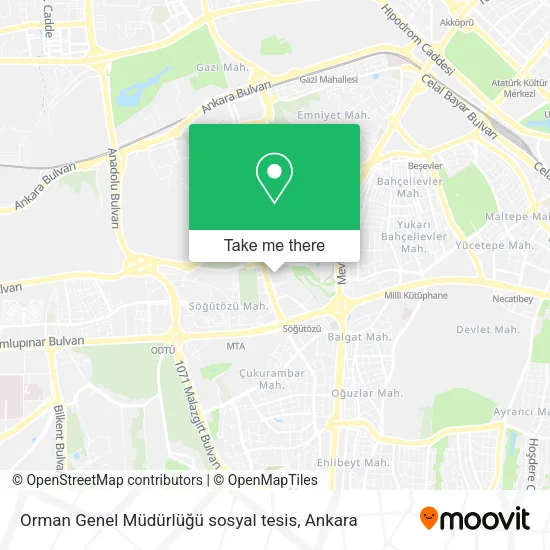 Orman Genel Müdürlüğü sosyal tesis map