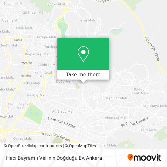 Hacı Bayram-ı Veli'nin Doğduğu Ev map