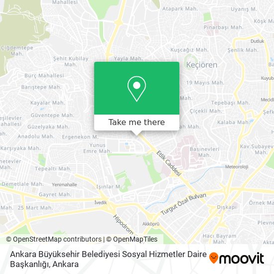 Ankara Büyüksehir Belediyesi Sosyal Hizmetler Daire Başkanlığı map
