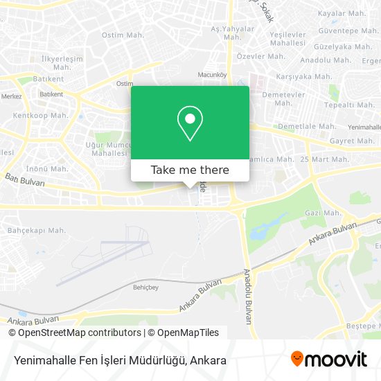 Yenimahalle Fen İşleri Müdürlüğü map