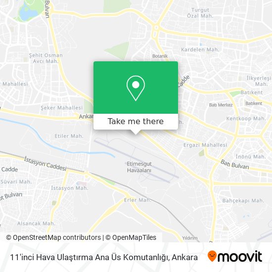11'inci Hava Ulaştırma Ana Üs Komutanlığı map