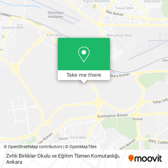 Zırhlı Birlikler Okulu ve Eğitim Tümen Komutanlığı map