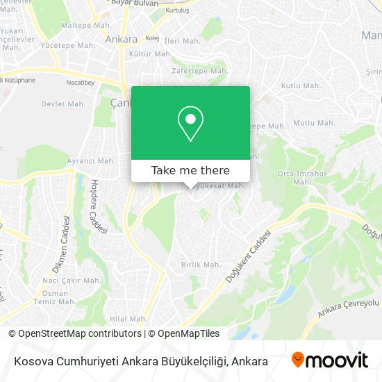 Kosova Cumhuriyeti Ankara Büyükelçiliği map